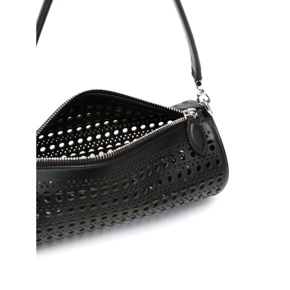 Black Calf Leather Shoulder Bag for Women - SS24 - Picture 4 of 4